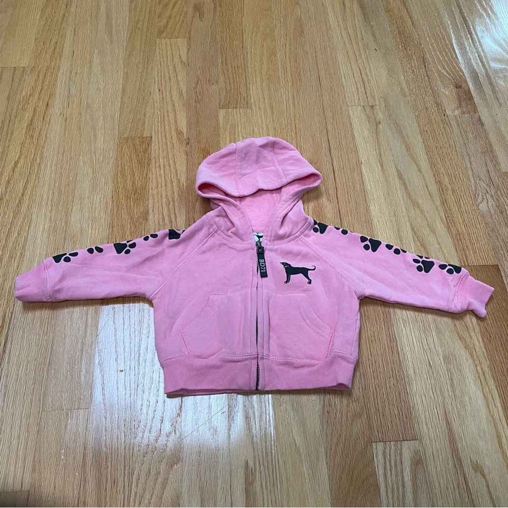 The black dog pink zip up hooded sweatshirt size 0-6 months